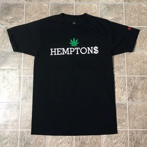 SSUR Hemptons Weed Leaf Tee Shirt Medium Black